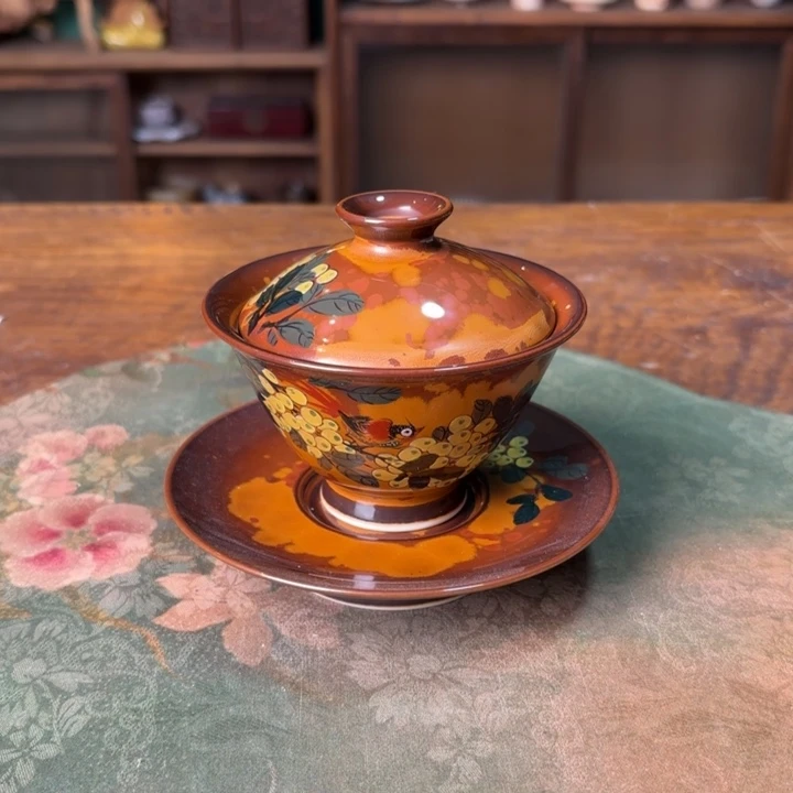 柴烧纯手工手绘陶瓷