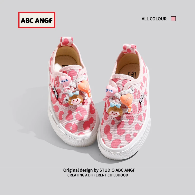 ABCANGF韩系鞋子女童帆布鞋春秋宝宝一脚蹬板鞋幼儿园室内婴童鞋