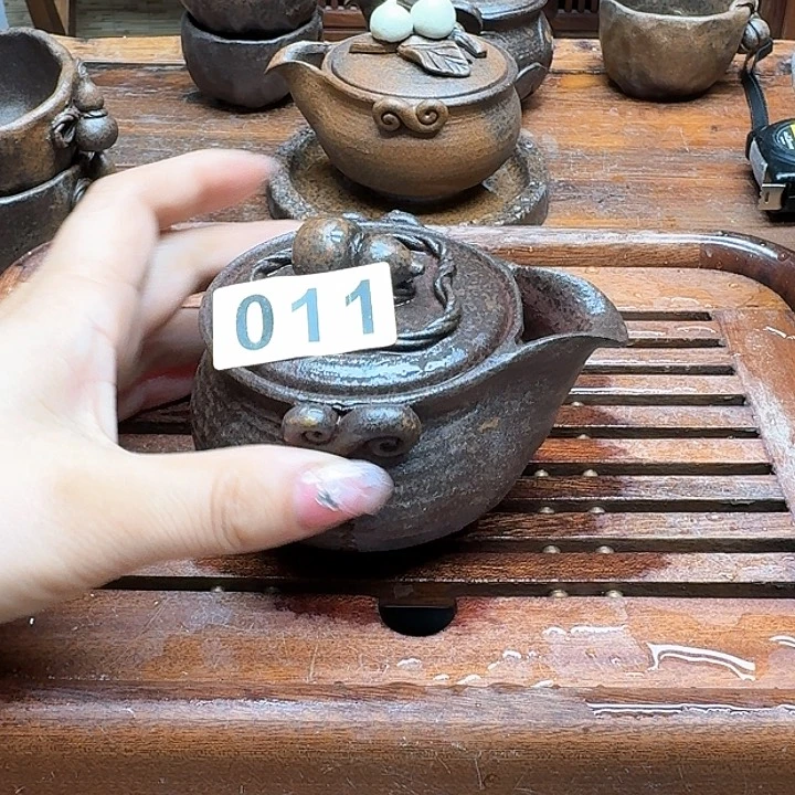 纯手工制作粗陶茶具
