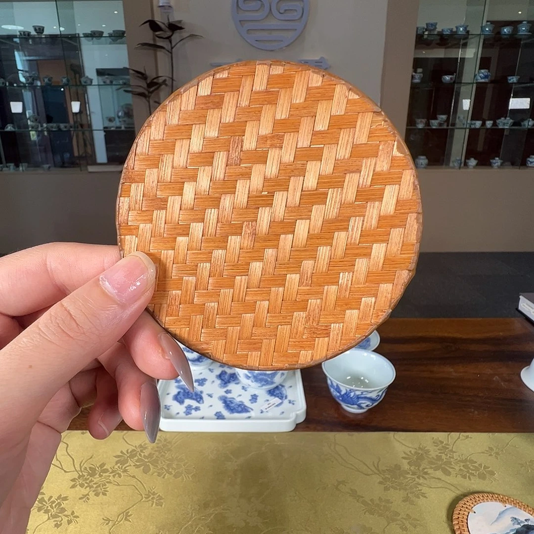 手工编织竹质杯垫