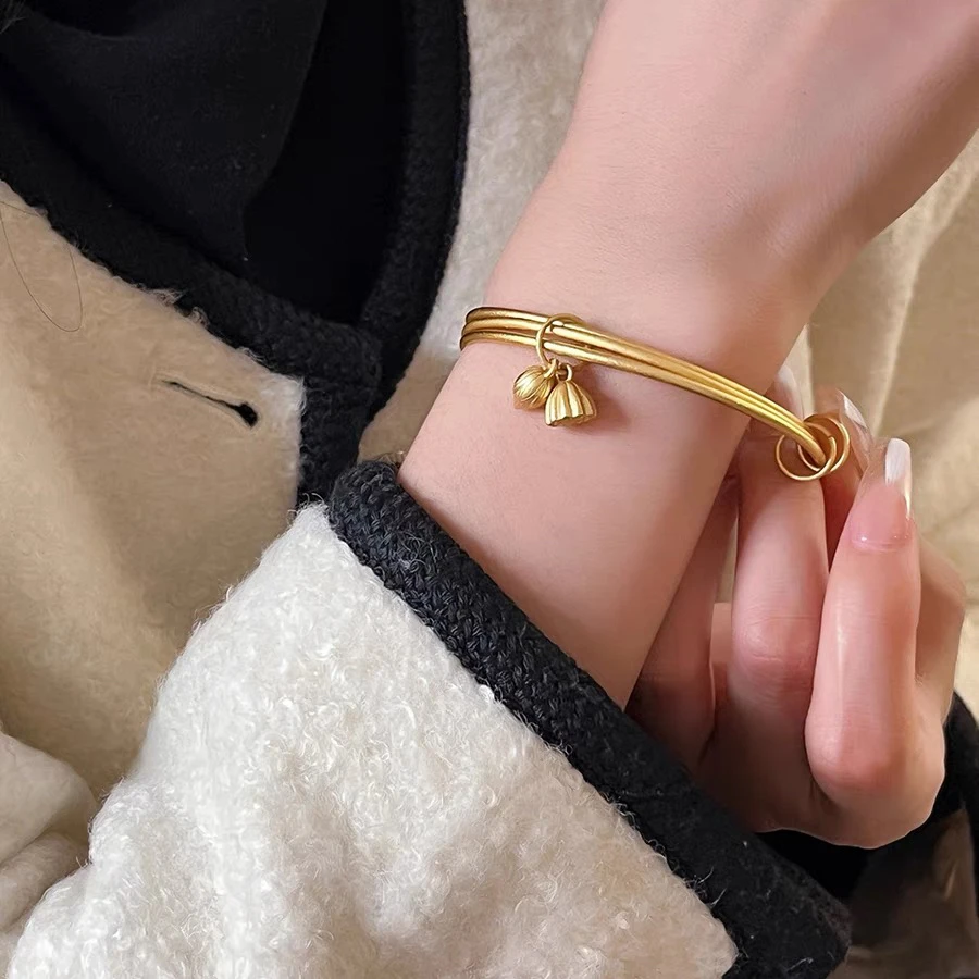 合金手镯 十里间【兰铃】文艺新中式多层手镯莲蓬国风镯子