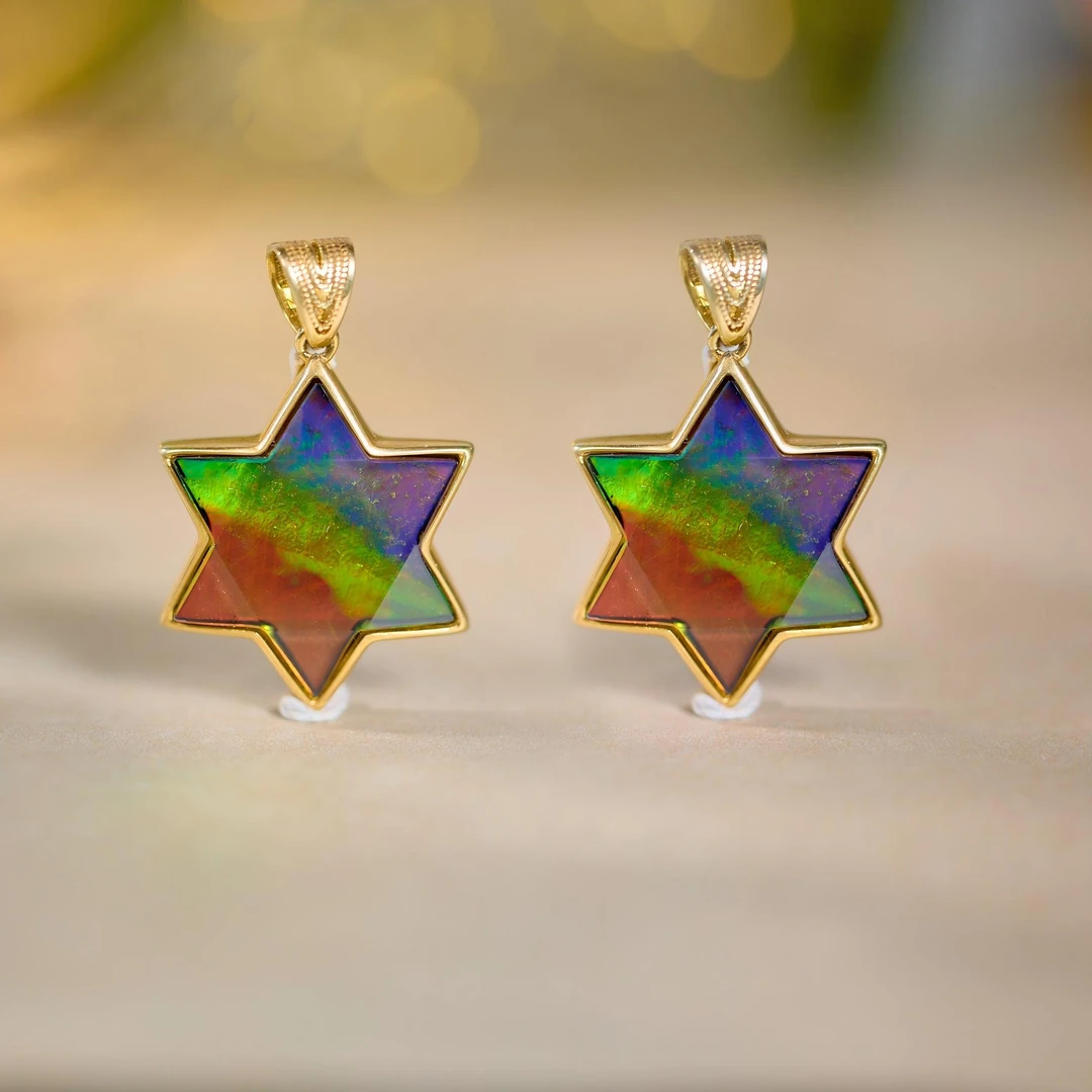 【歪歪】彩斑石六芒星吊坠（李居明）（多样性发一)XB-H8805