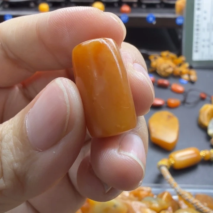 花***时田黄石红田石珠子