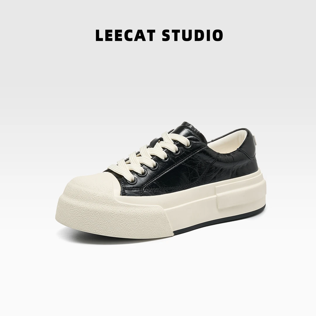 LeeCat Studio |2025春季新款饼干鞋板鞋石头纹增高女鞋LES24A095