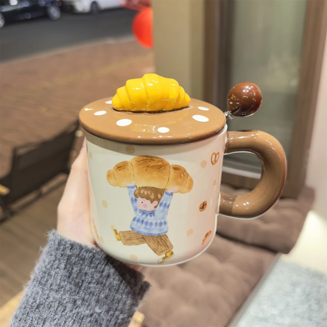 带盖杯家用马克杯闺蜜高颜值小众可爱创意陶瓷杯子有意义伴手礼