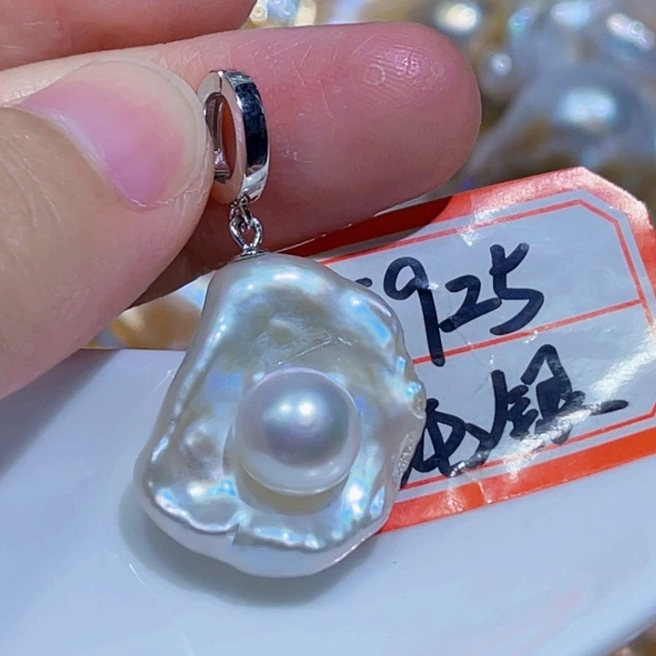 淡水珍珠银S925镶嵌颈饰
