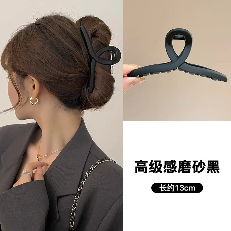 复古黑色交叉网红大号发夹冷淡风鲨鱼夹夹子夹头发的抓夹洋气最