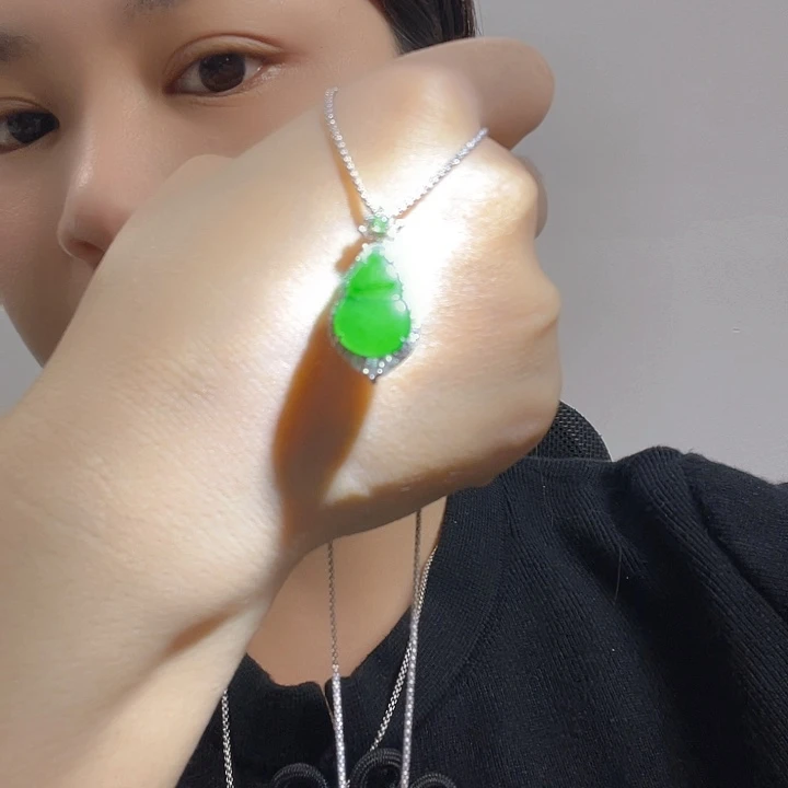 翡翠银S925镶嵌吊坠(不含链)