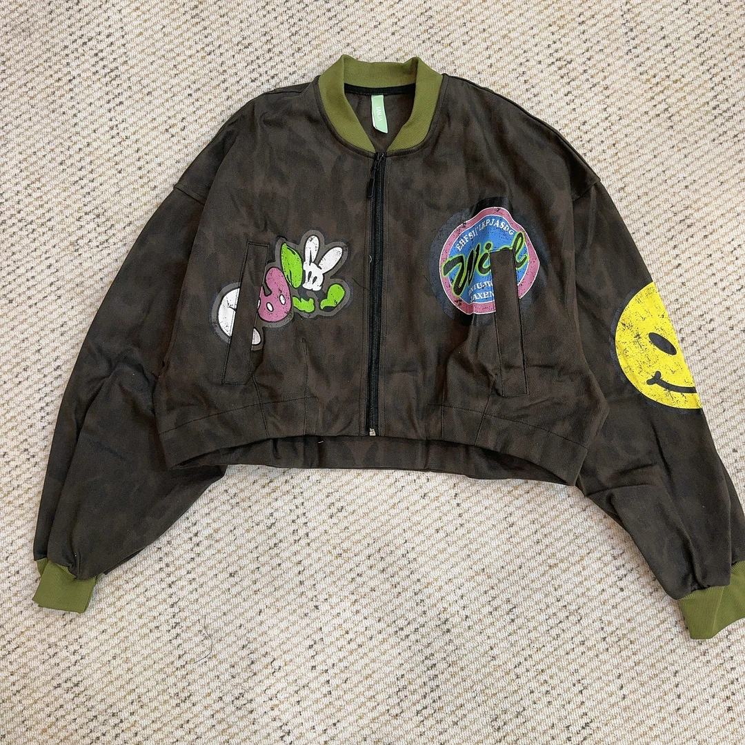 2025夏季新款休闲潮牌做旧洗水迷彩牛仔长袖外套4486