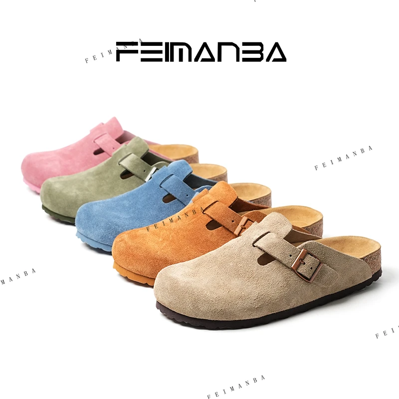 【FEIMANBA】包头勃肯鞋拖鞋马卡龙色男女款