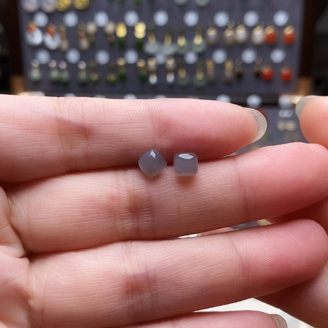 银S925镶嵌和田玉耳饰