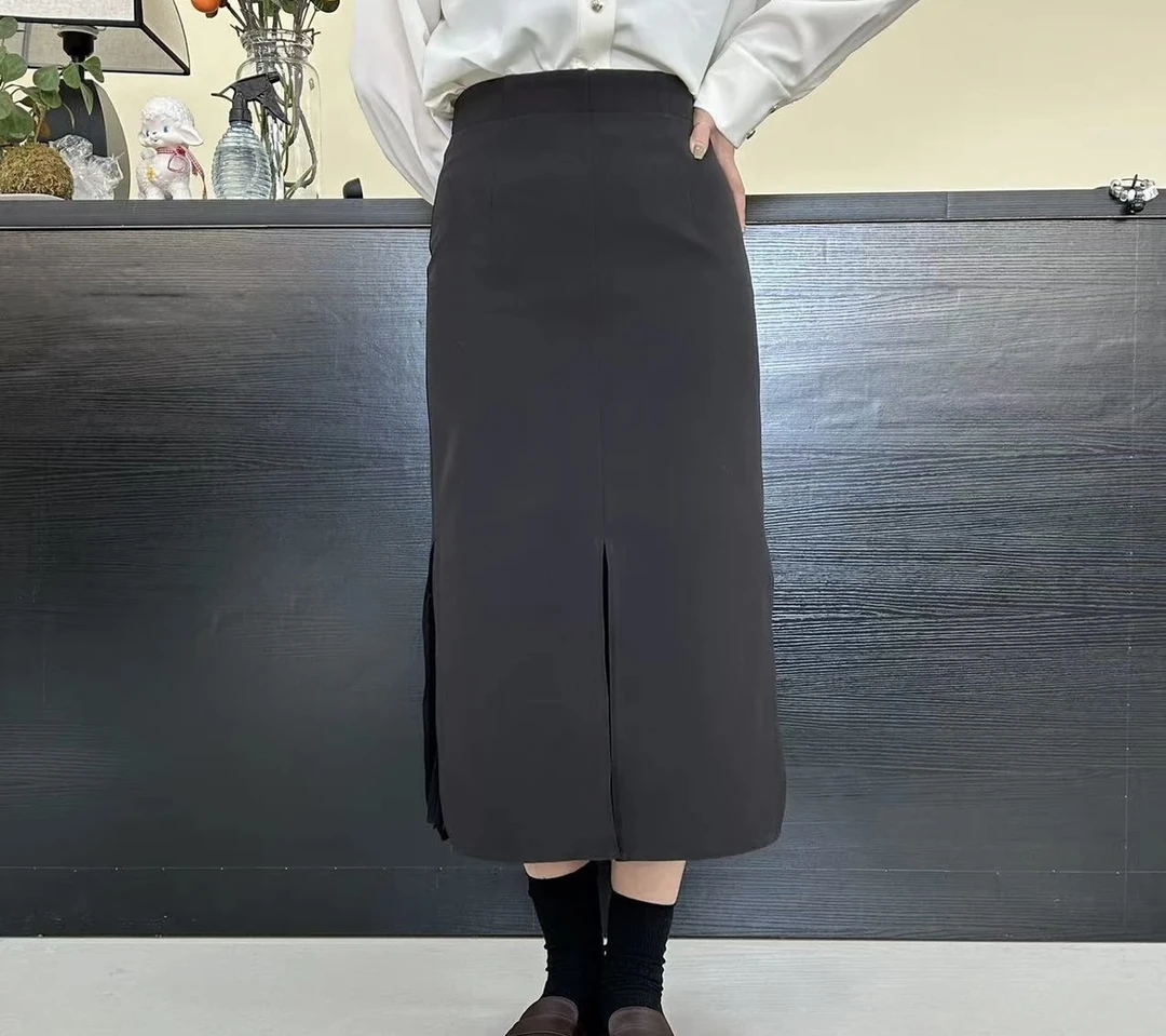 气鱼尾裙质时尚女士黑色修身显瘦半身裙长款女装百搭夏季高腰裙子