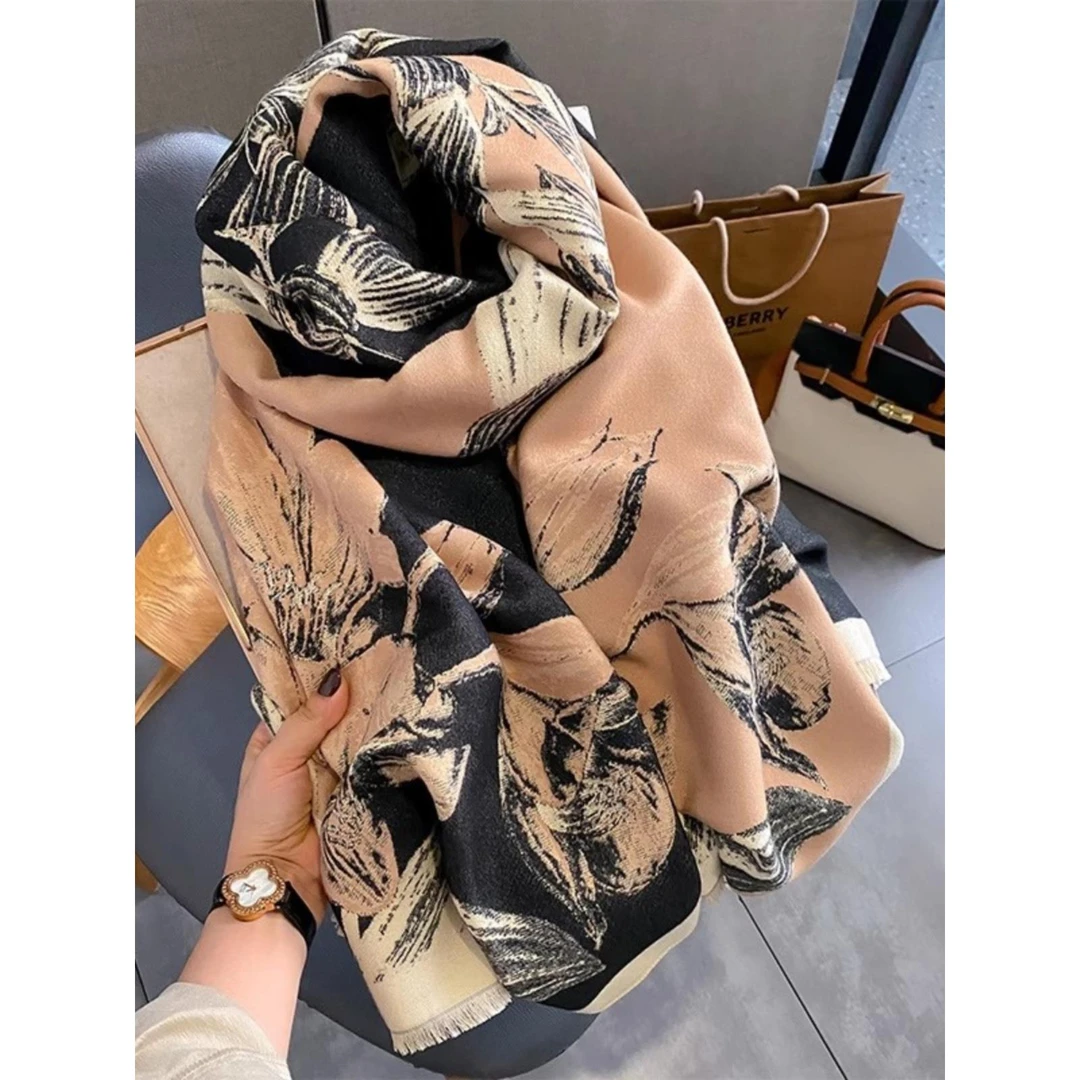 Miss both围巾女羊绒围脖送妈妈长辈新年生日礼物保暖中老年披肩