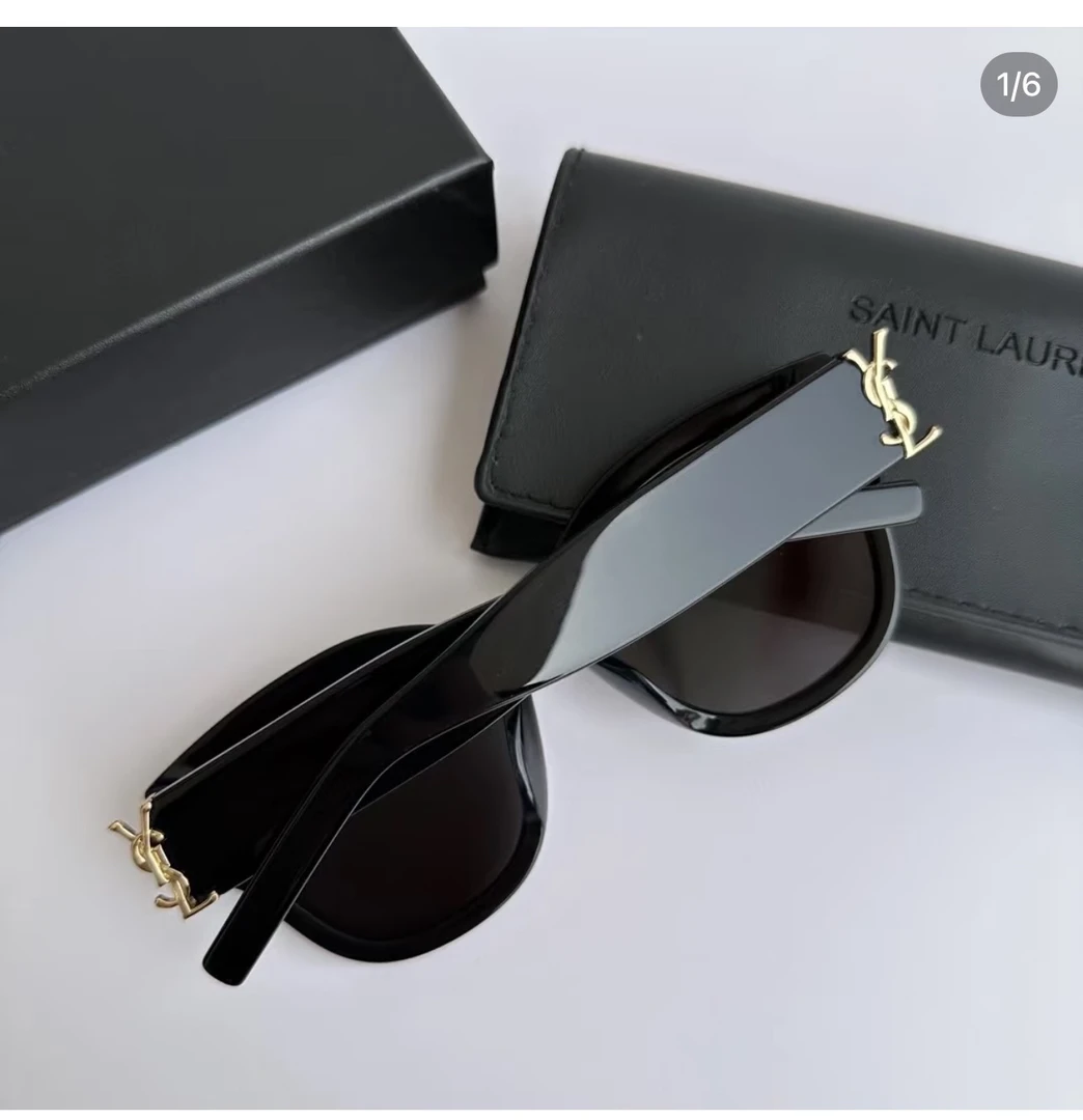 99新 YSL/圣罗兰 黑金超模墨镜 12606134