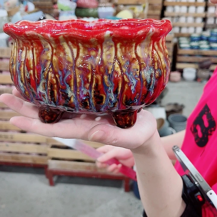 有孔，凑10元包邮陶瓷花盆发货！