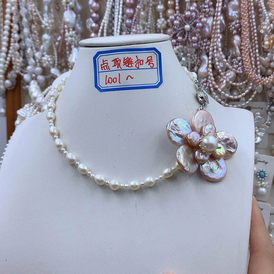 银S925镶嵌项链耳饰淡水珍珠