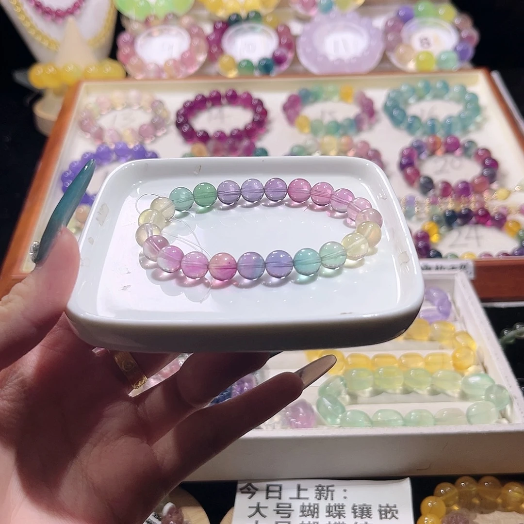 未镶嵌手链萤石彩虹福利价