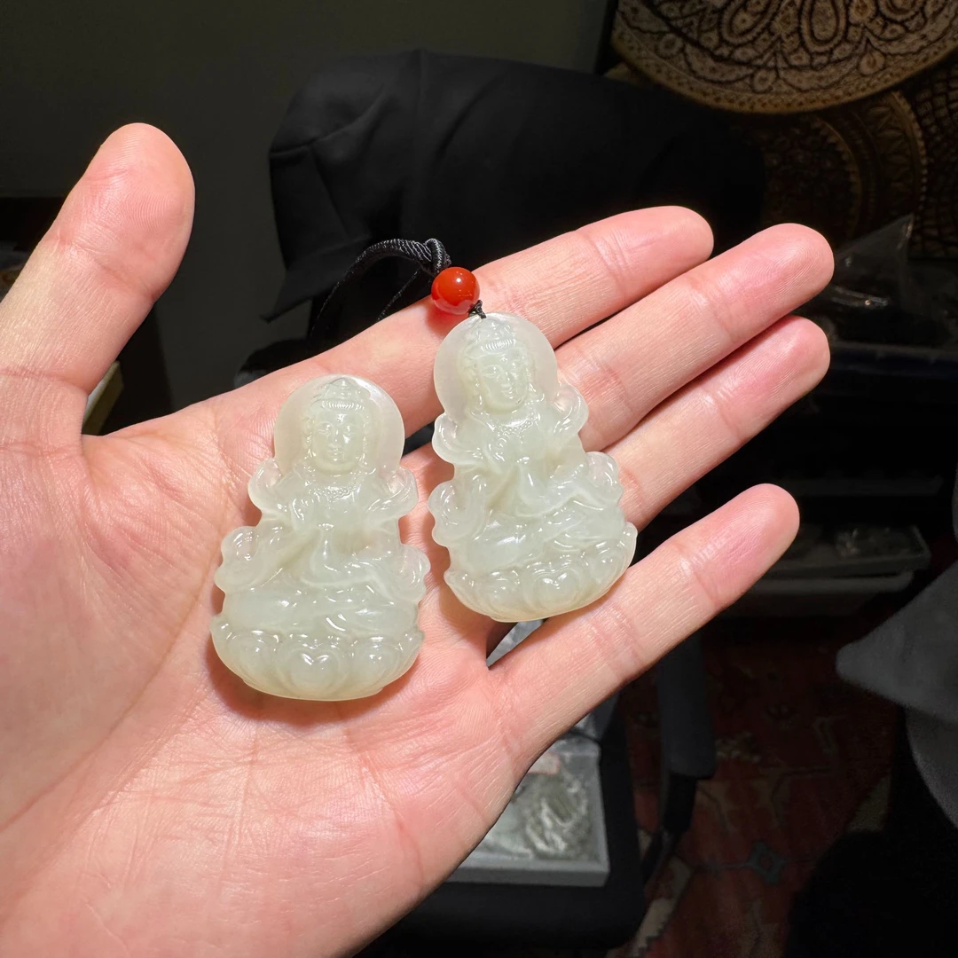 天然和田玉观音吊坠多样性发货拍一发一