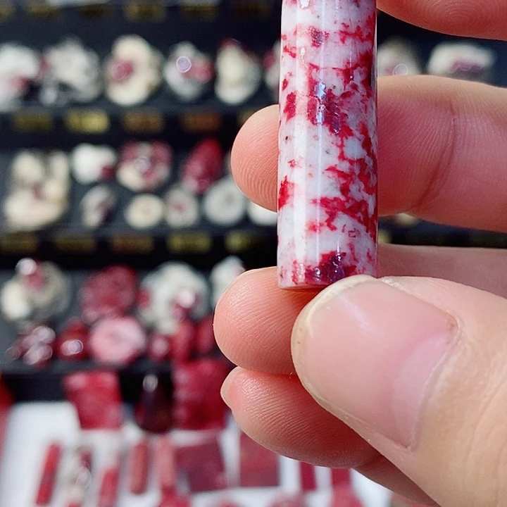 牛***王天然辰砂天然朱砂桶珠13
