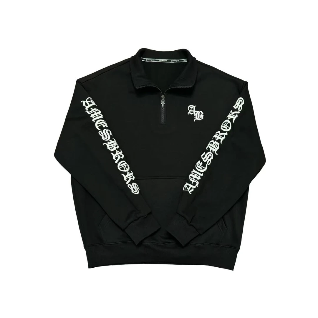 【断码福利】黑色立领十字梵文时尚潮流奥粒绒儿童休闲保暖卫衣440