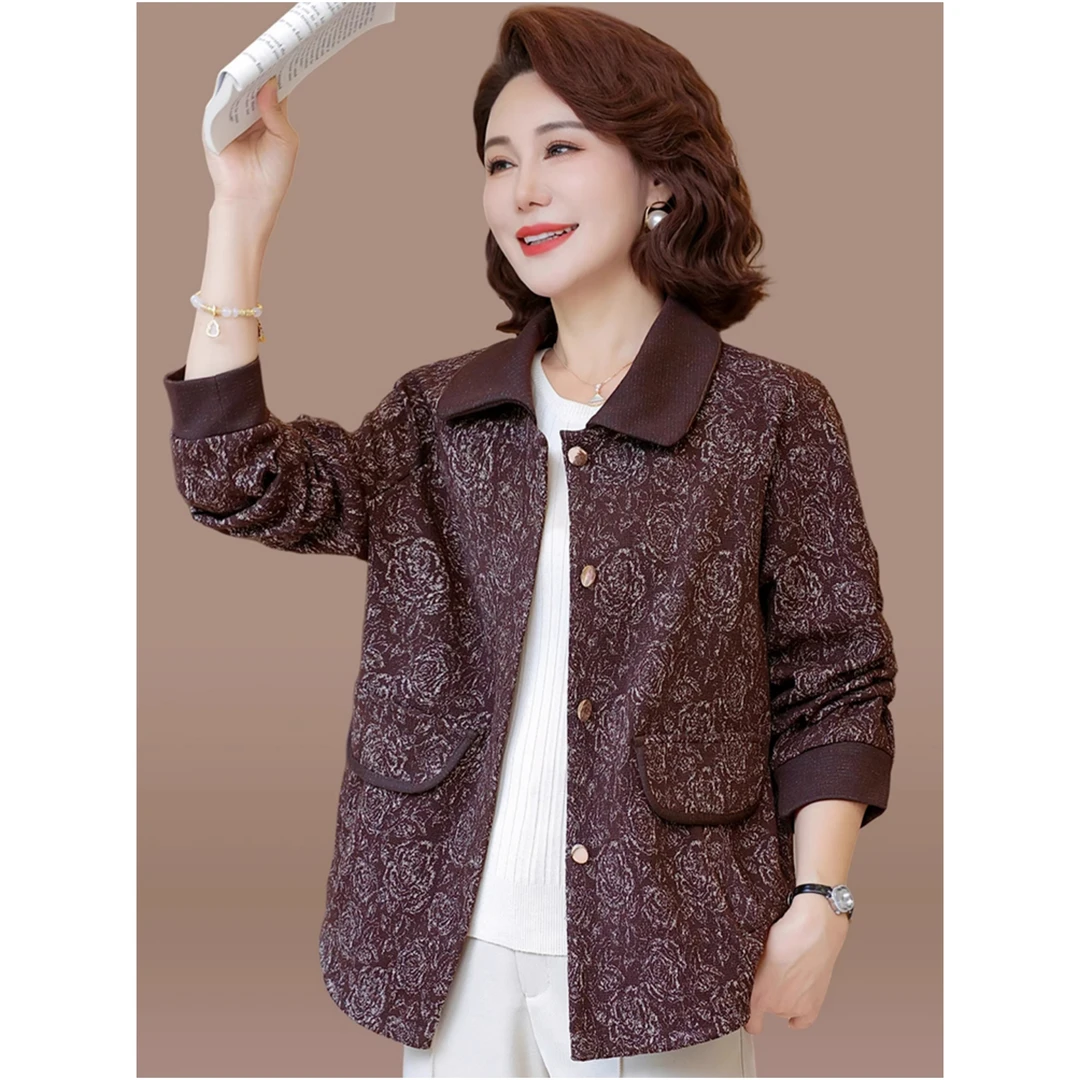 中老年妇女洋气外套40岁50妈妈装秋装上衣中老年人春秋奶奶装夹克