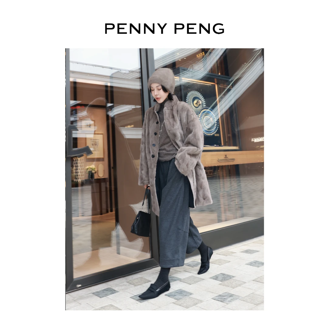 PENNYPENG 水貂派克 黑标系列轻奢双面穿时尚保暖百搭水貂外套