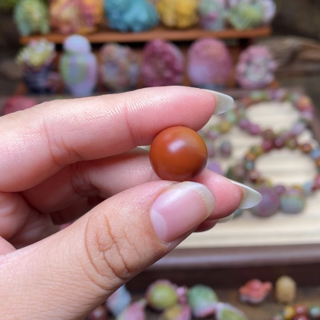 花***忆玛瑙/玉髓未镶嵌珠宝半成品盐源玛瑙包浆珠珠