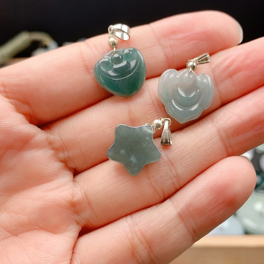 吊坠(不含链)未镶嵌翡翠44三件套