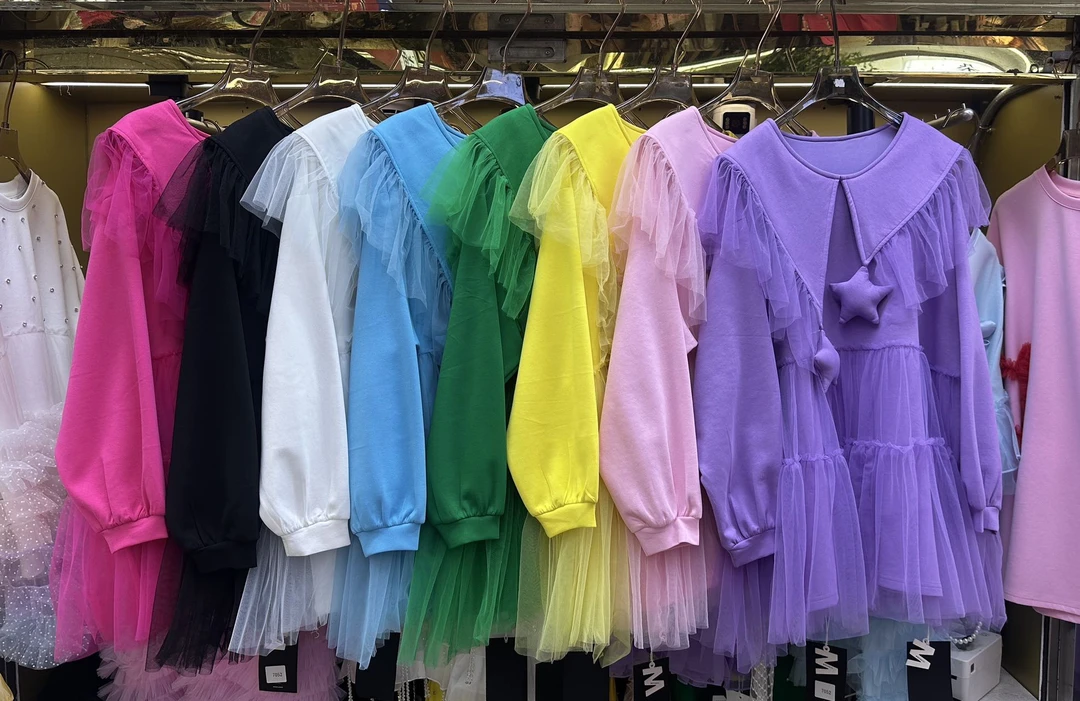 媛媛欧货 实拍M7052新款娃娃领减龄网纱宽松大版甜美显瘦连衣裙