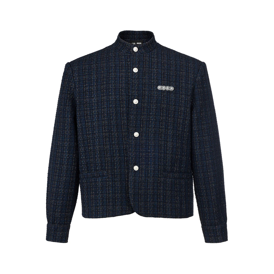 GB-GOODBRAND 2025FW 珠光暗纹混织轻奢时尚中山装外套 男女同款