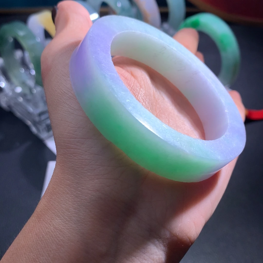 未镶嵌翡翠手镯定制翡翠用****6
