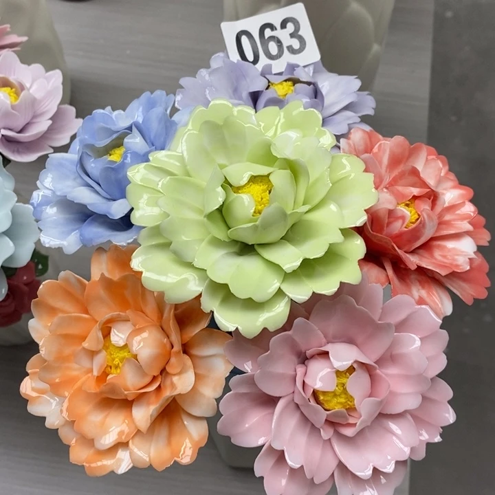 陶瓷陶瓷材料7朵牡丹