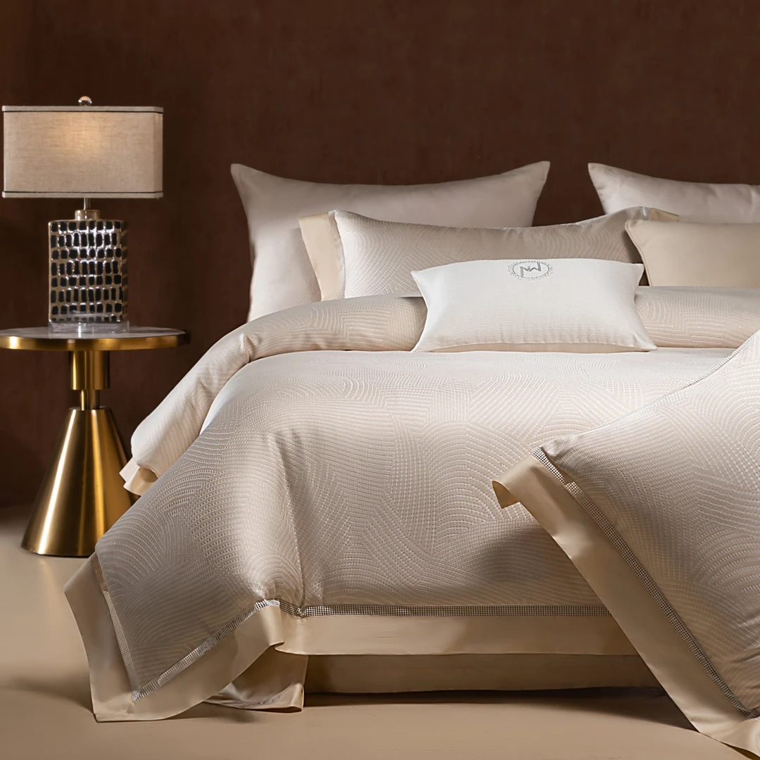 慕奈-【罗马假日】真丝棉色织提花四件套