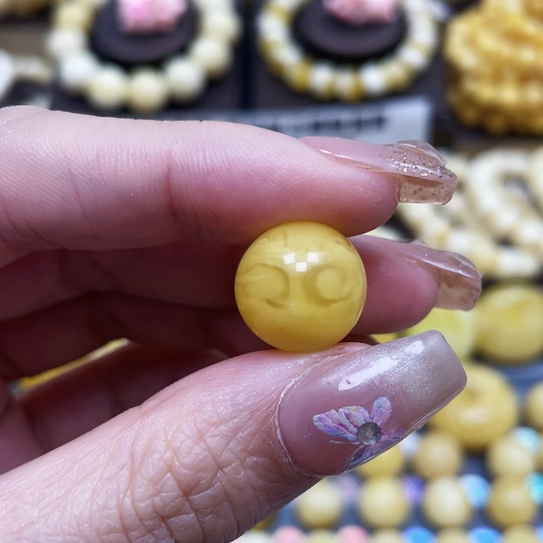 琥珀珠宝奇石未镶嵌14.4mm微微瑕