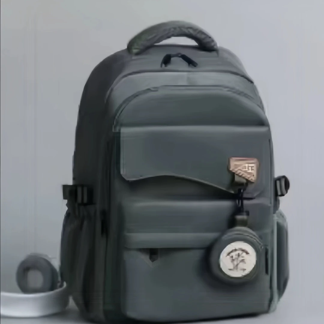 女双肩拉链耐磨通用护脊纯色书包防泼水登山简约