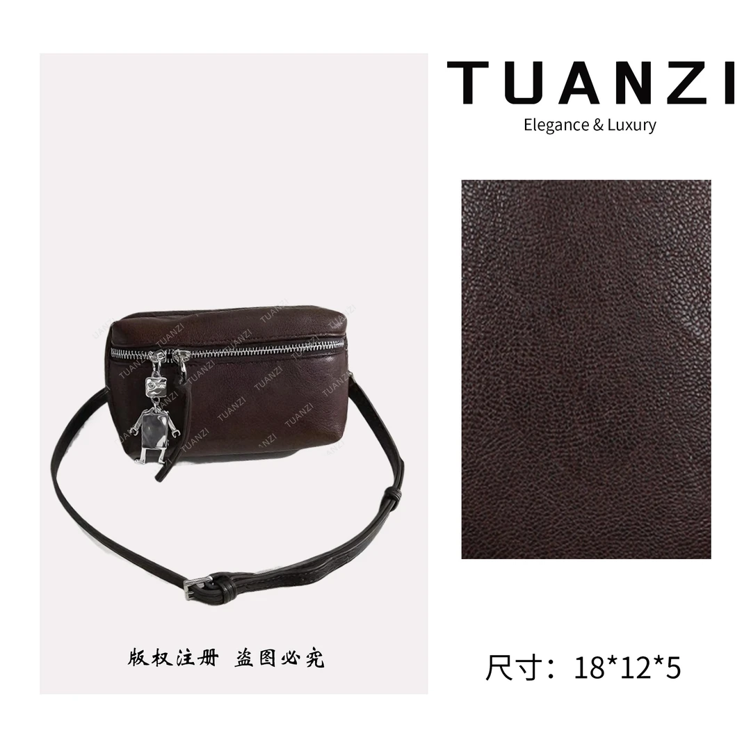 TUANZI【高端玩家】新款时尚复古风单肩腋下女包 SD-5355-植鞣咖