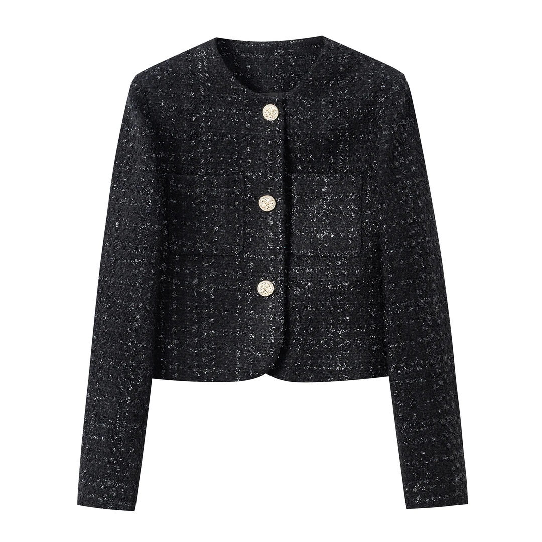 气质名媛法式复古设计感亮片小香风套装