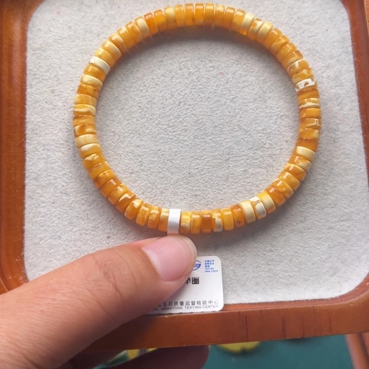 琥珀未镶嵌珠宝奇石M295号6+瓷白花蜡