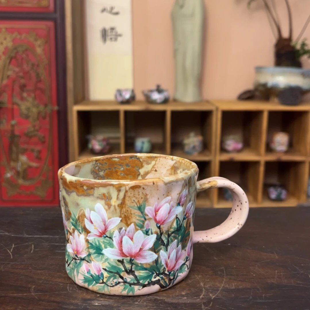 柴烧纯手工手绘陶瓷