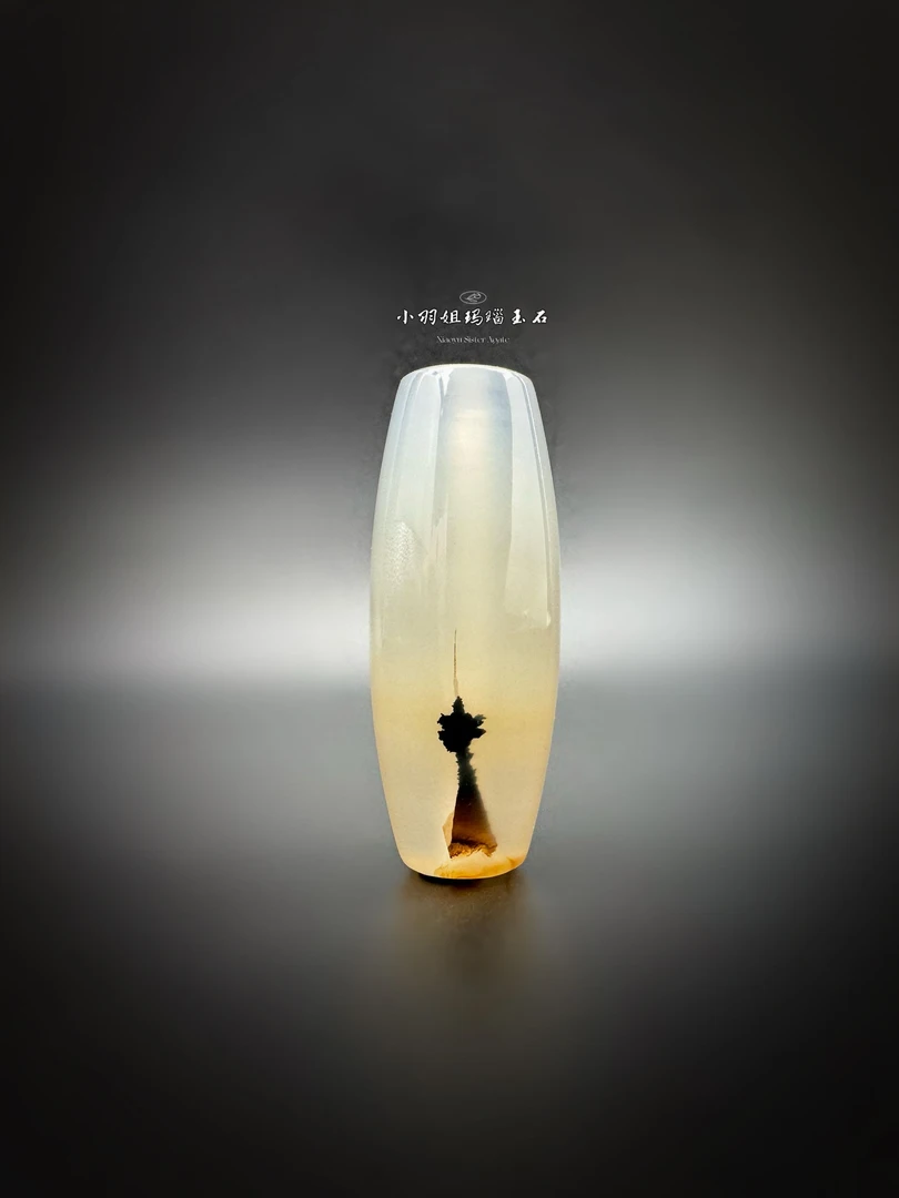 天然冰透玛瑙勒子生命之树 尺寸 42*16