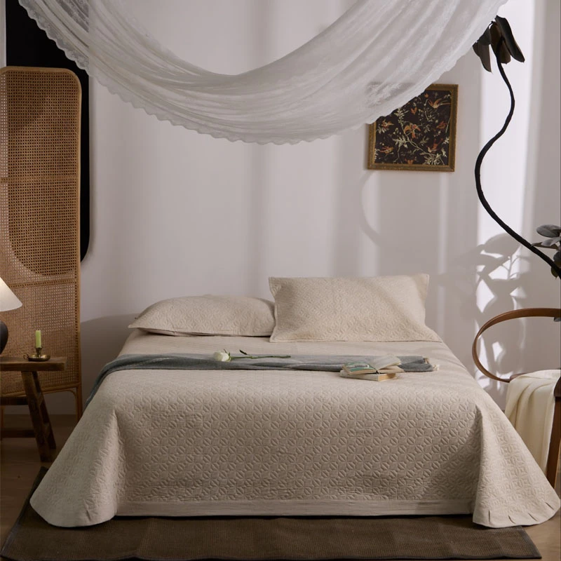 天丝棉麻床盖三件套