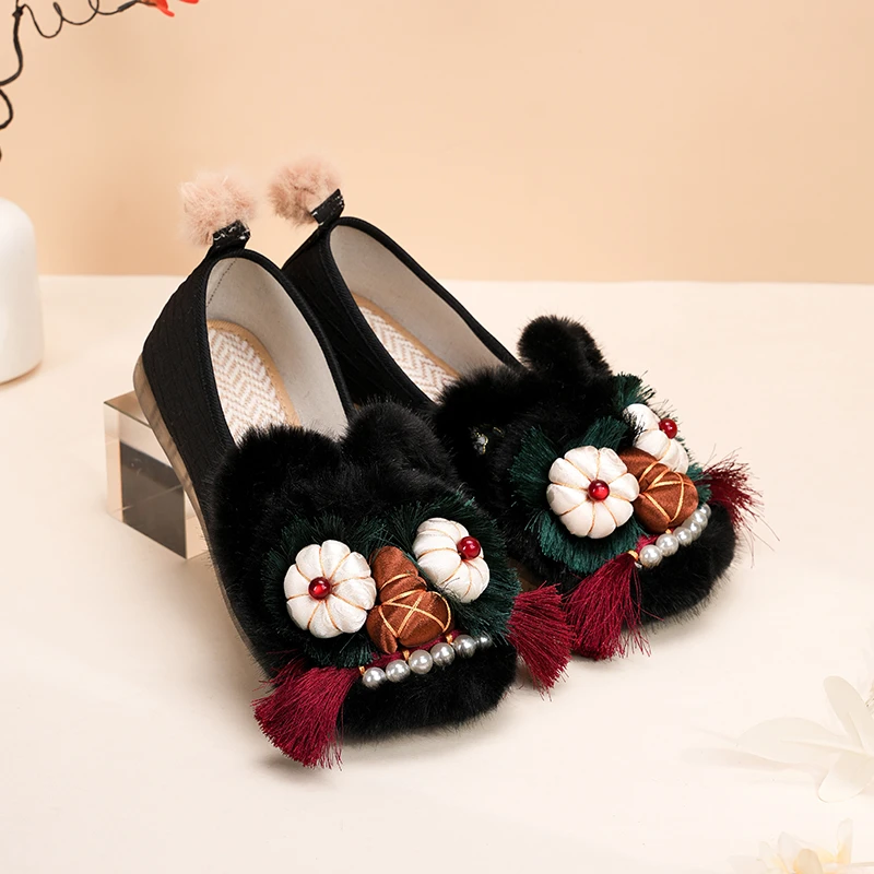 【单鞋】新款虎头鞋民族风虎头鞋手工鞋平底绣花鞋JXLM/2022-197