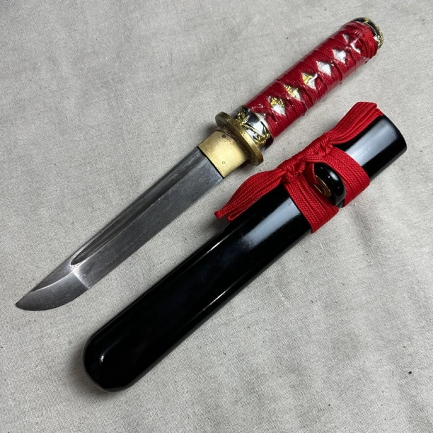 2303 龙泉昊天宝剑 花纹钢8寸直刀实木鞘未开刃