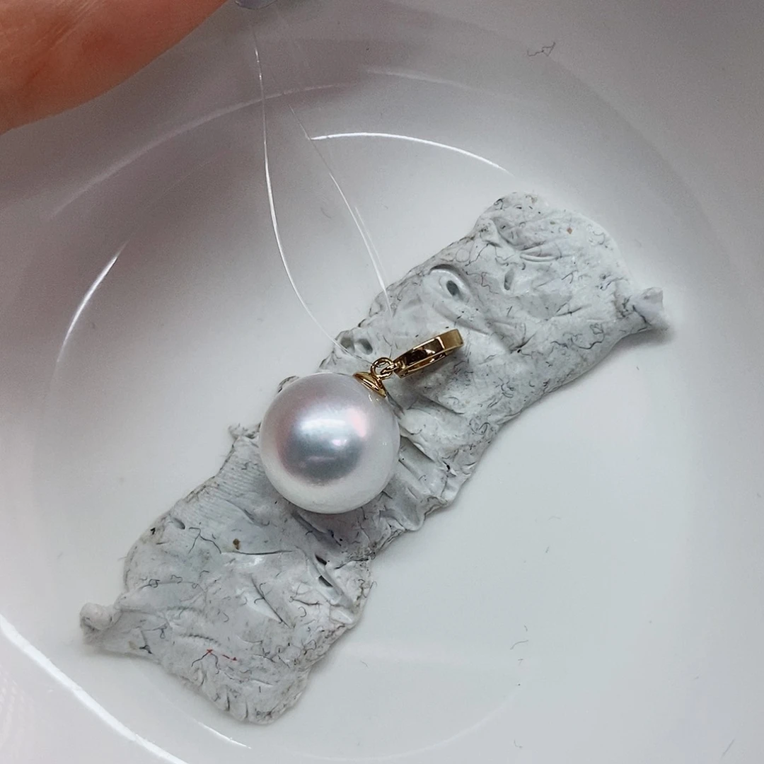 吊坠(不含链)18K金镶嵌海水珍珠12-13