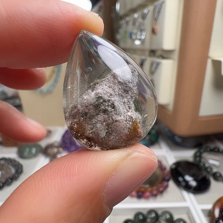 颈饰水晶银S925镶嵌天然幽灵水晶