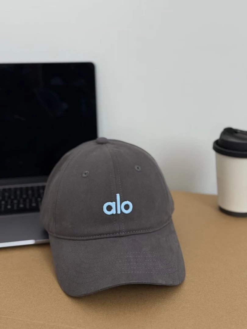 alo字母刺绣全棉棒球帽透气显脸小软顶百搭休闲跑步防晒遮阳帽