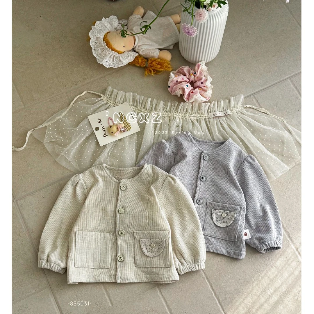 （NO退NO换）欢宝-奶茶小猪-2025春夏-编码0134-8S5031-花口袋外套