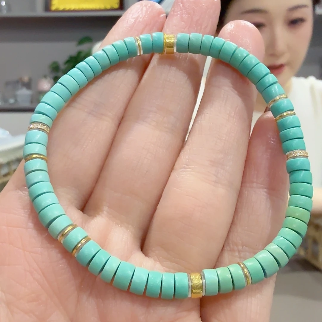 绿松石18K金镶嵌珠宝奇石