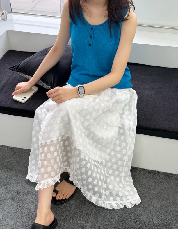 【Anne】ST薯条 尼龙 涤纶 重工花边半裙1091