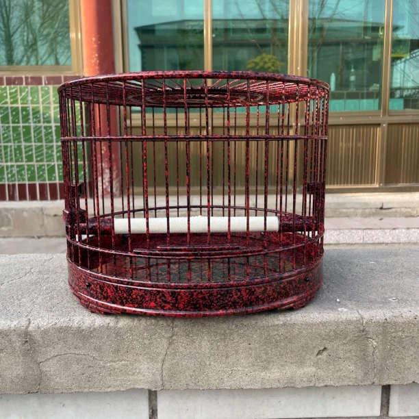 天然大漆虎皮全漆颠颏笼一张，活门活底52条鸟笼